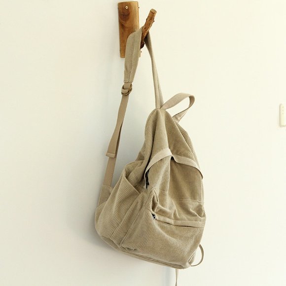 Corduroy Mini Backpack - Apricot main image 6